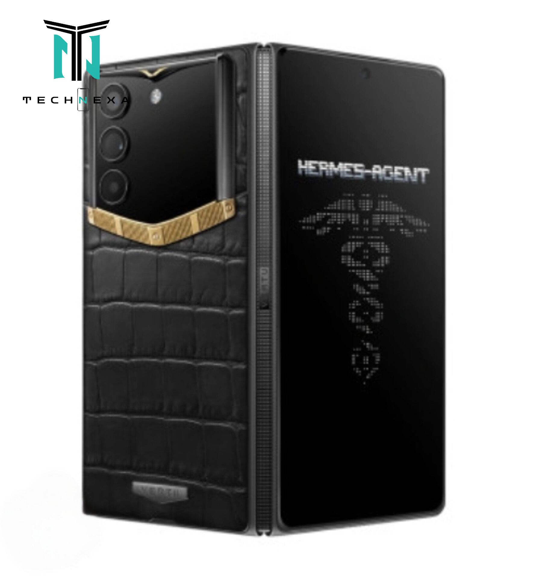 گوشی ورتو مدل AlphaFold Bespoke Alligator Skin Gold I ظرفیت 1 ترابایت و رم 16 گیگابایت