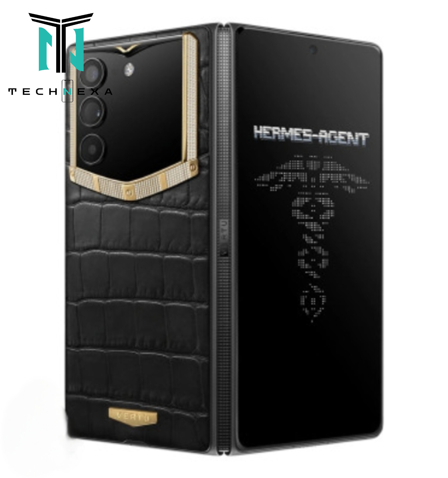 گوشی موبایل ورتو مدل AlphaFold Bespoke Alligator Skin Gold & Diamond ظرفیت 1 ترابایت و رم 16 گیگابایت