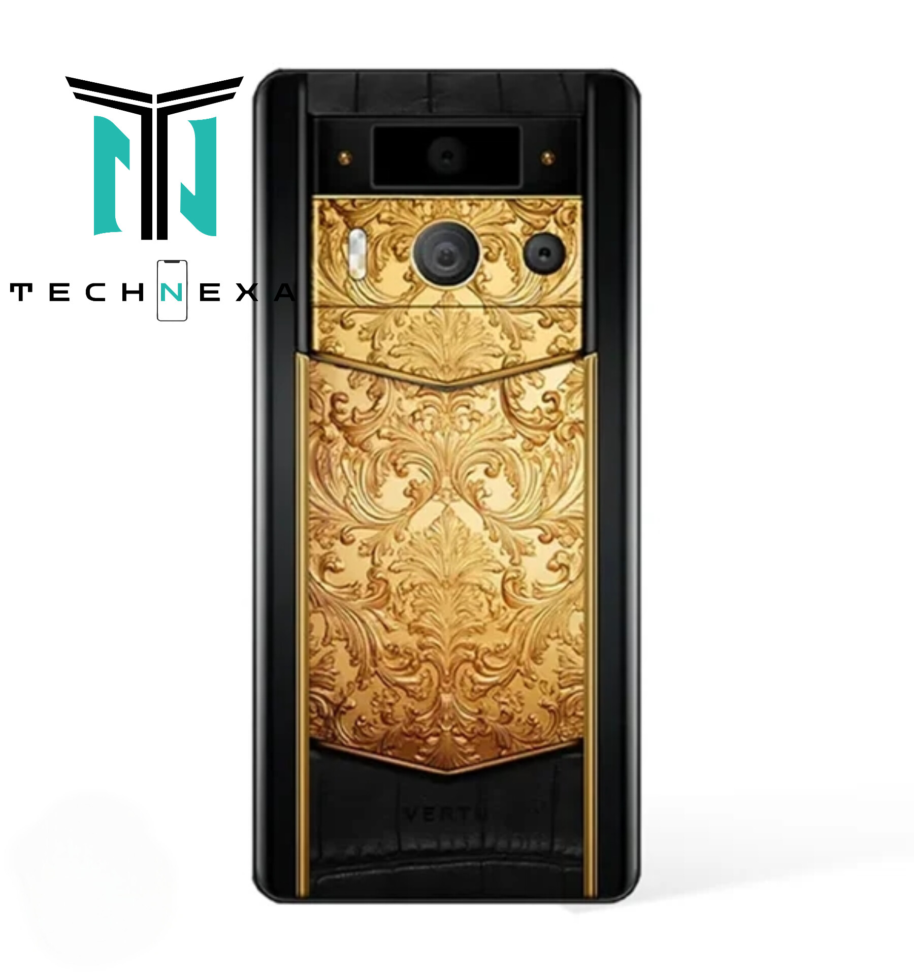 گوشی موبایل ورتو مدل Metavertu Max Alligator Floral Engraved Gold Back ظرفیت 1 ترابایت رم 12 گیگابایت