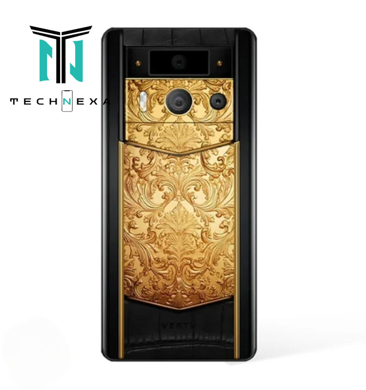 گوشی موبایل ورتو مدل Metavertu Max Alligator Floral Engraved Gold Back ظرفیت 1 ترابایت رم 12 گیگابایت